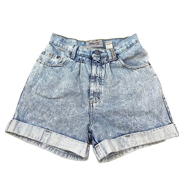 Vintage Sasson Brand Acid Wash High Rise Pleated Shorts 9/10 Perfect Condition - Picture 10 of 16
